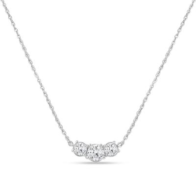 Lab Grown Diamond Three-Stone Necklace in 14K White Gold (2 ct. tw.)