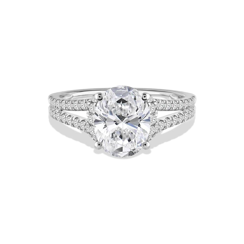 Lab Grown Diamond Oval Engagement Ring in 14K White Gold (2 1/2 ct. tw.) – Image 1 of 4