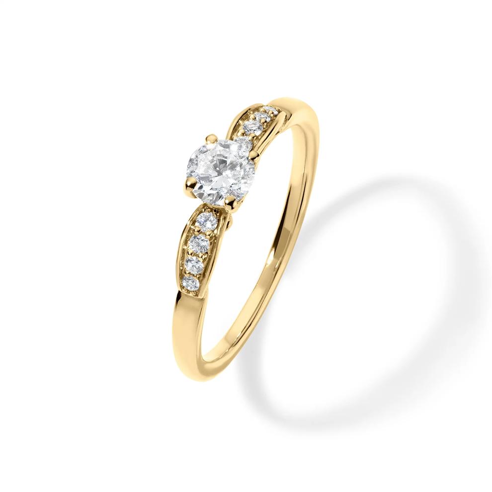 Diamond Round Engagement Ring in 10K Yellow Gold (1/2 ct. tw.) – Image 4 of 4