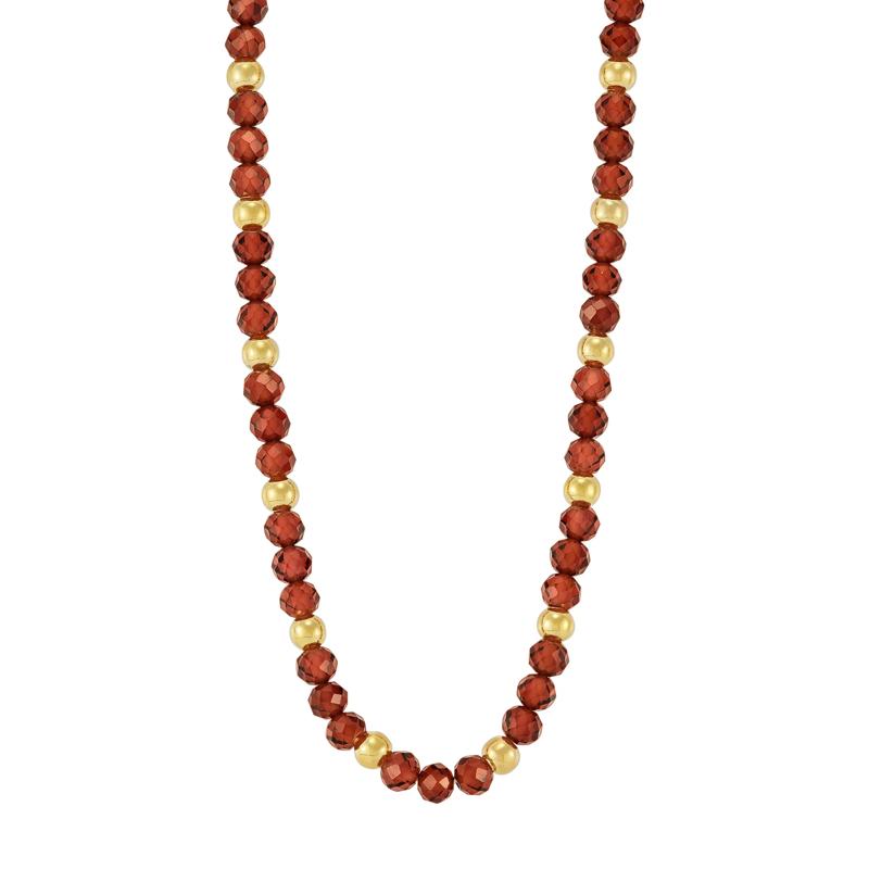 Beaded Garnet Necklace in Vermeil – Image 1 of 3