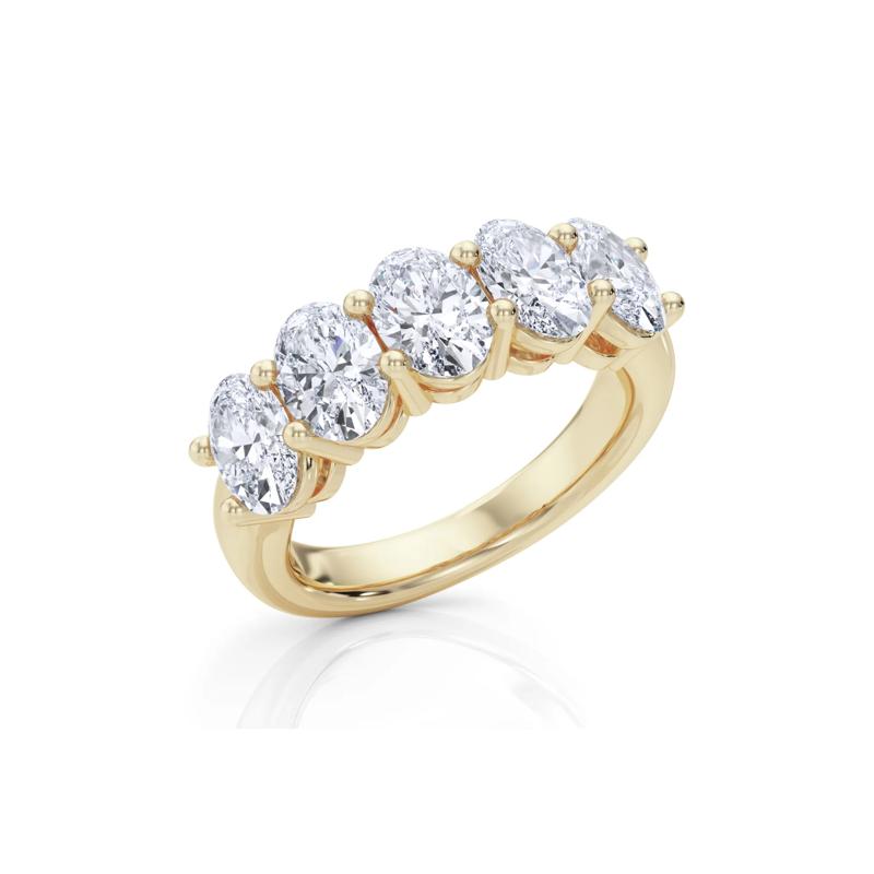 Lab Grown Diamond Five-Stone Anniversary Band in 14K Yellow Gold (3 ct. tw.) – Image 5 of 5