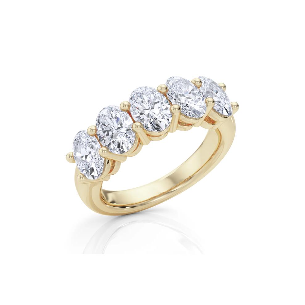 Lab Grown Diamond Five-Stone Anniversary Band in 14K Yellow Gold (3 ct. tw.) – Image 5 of 5