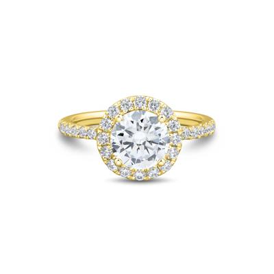 Lab Grown Diamond Halo Engagement Ring in 14K Yellow Gold (2 ct. tw.)
