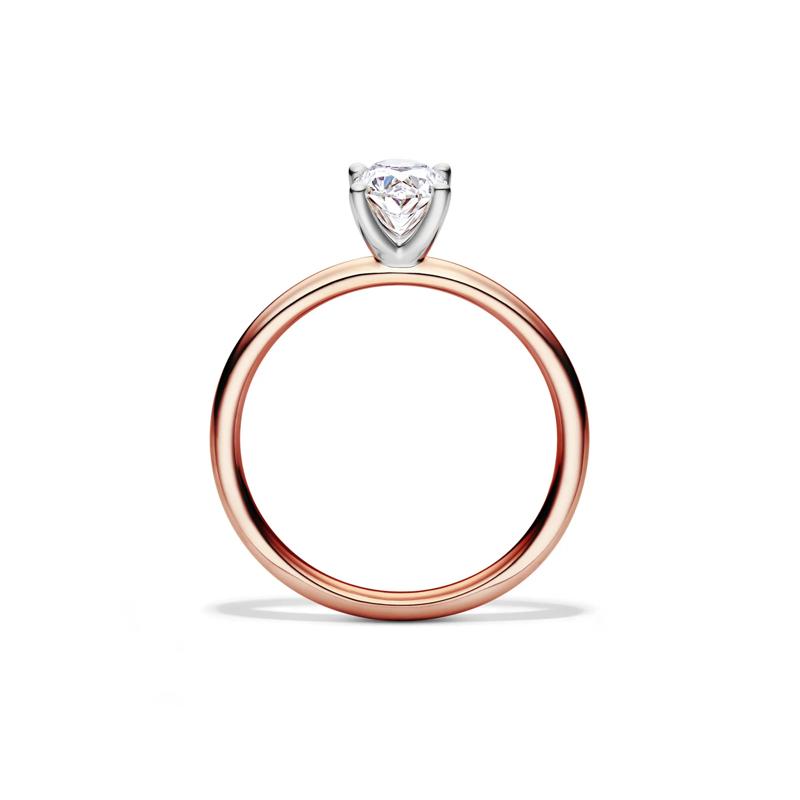 Diamond Oval Solitaire Engagement Ring in 14K Rose Gold &#40;3/4 ct.&#41; – Image 2 of 5
