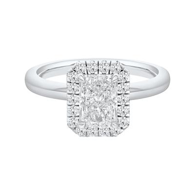Diamond Radiant-Cut Halo Engagement Ring