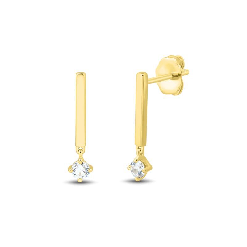Lab Grown Diamond Vertical Bar Drop Earrings in Vermeil &#40;1/5 ct. tw.&#41; – Image 1 of 2