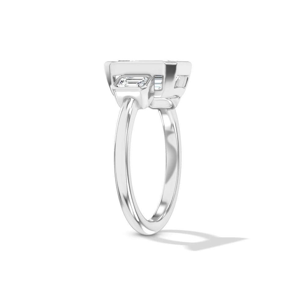 Lab Grown Diamond Bezel-Set Three-Stone Engagement Ring in 14K White Gold (3 ct. tw.) – Image 3 of 4