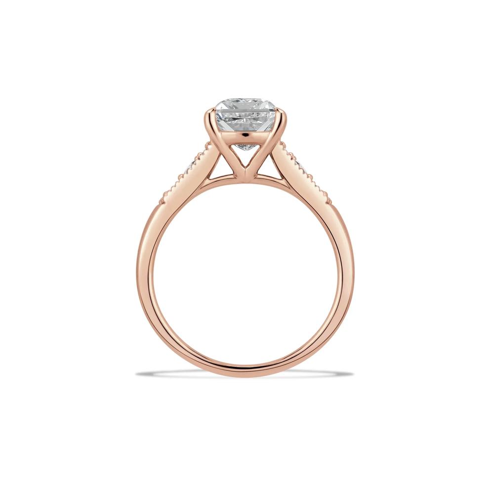 Lab Grown Diamond Elongated Cushion Engagement Ring in 14K Rose Gold (4 1/4 ct. tw.) – Image 2 of 4