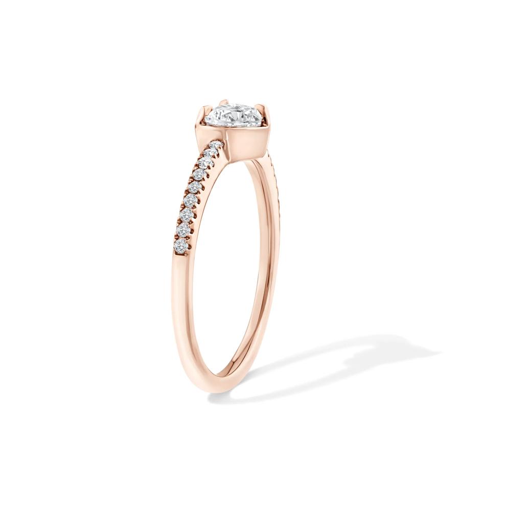 Lab Grown Diamond Heart Center Promise Ring in 10K Rose Gold (1/2 ct. tw.) – Image 3 of 4