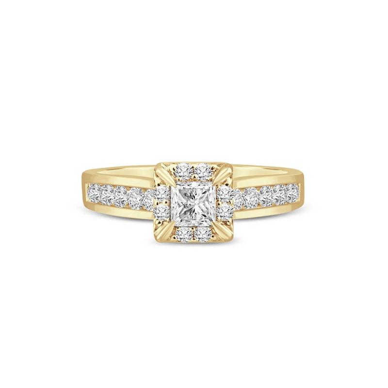 Diamond Princess-Cut Engagement Ring in 14K Yellow Gold &#40;7/8 ct. tw.&#41; – Image 1 of 3