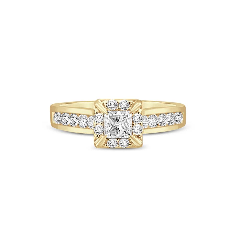 Diamond Princess-Cut Engagement Ring in 14K Yellow Gold (7/8 ct. tw.) – Image 1 of 3