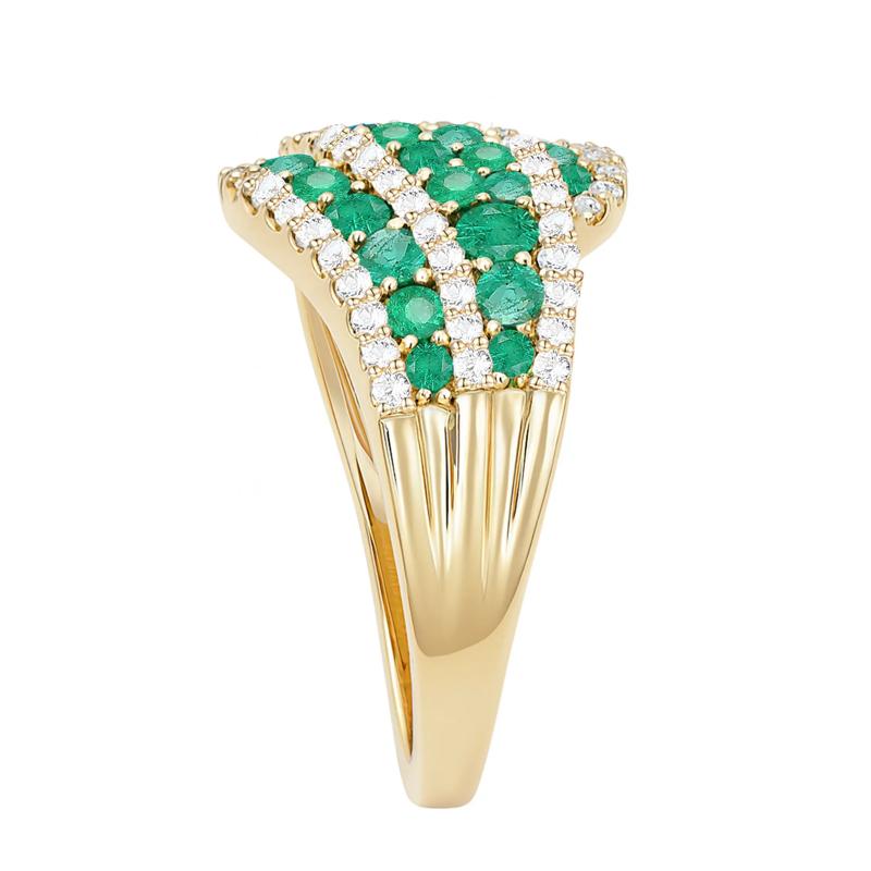 Emerald and Diamond Ring in 10K Yellow Gold (1/2 ct. tw.) – Image 3 of 3