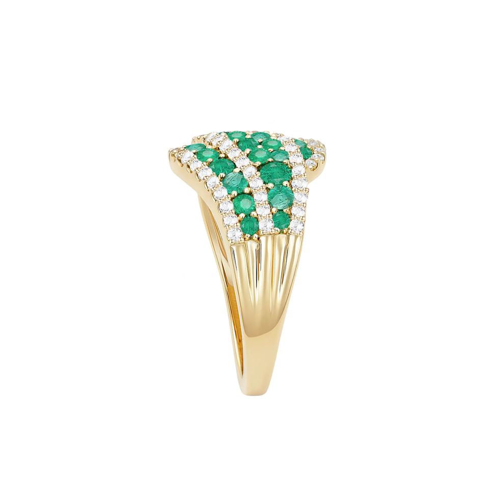 Emerald and Diamond Ring in 10K Yellow Gold (1/2 ct. tw.) – Image 3 of 3