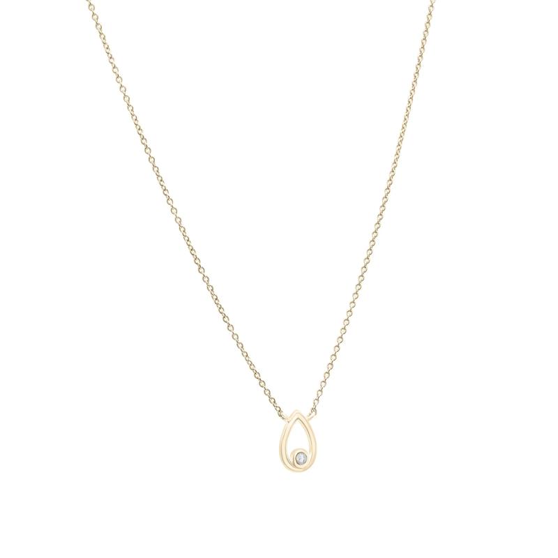 Diamond Accent Open Pear Pendant in 10K Yellow Gold – Image 2 of 4