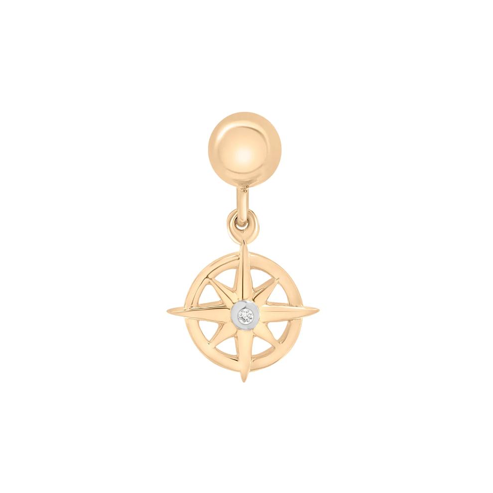 Diamond Accent Compass Bead Charm in Vermeil – Image 1 of 3