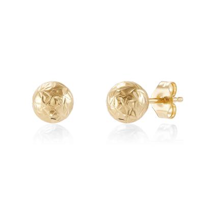 Diamond-Cut Ball Stud Earring in 14K Yellow Gold, 6MM
