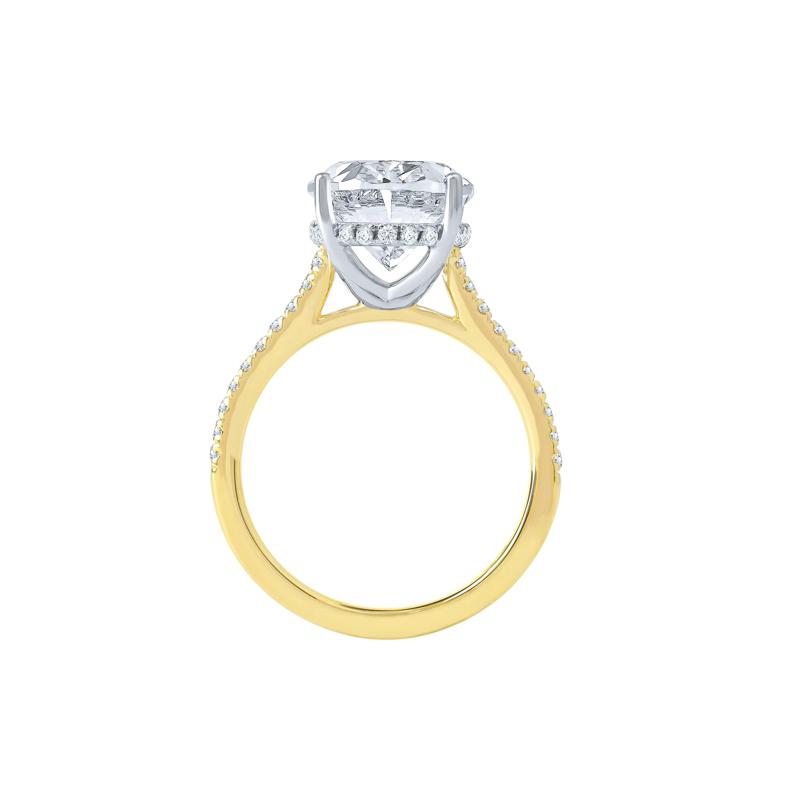 Lab Grown Diamond Oval-Shaped Engagement Ring in 14K Yellow and White Gold &#40;5 1/3 ct. tw.&#41; – Image 2 of 4