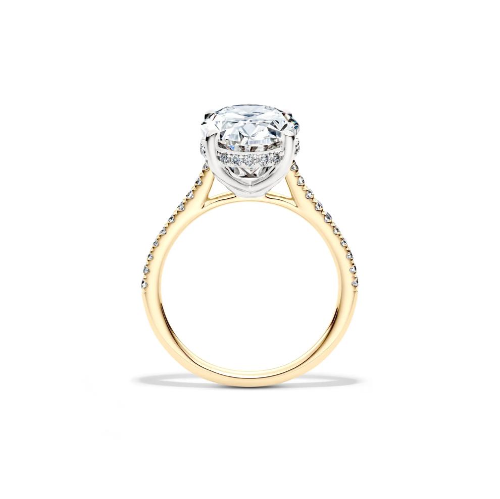 Lab Grown Diamond Oval-Shaped Engagement Ring in 14K Yellow and White Gold (5 1/3 ct. tw.) – Image 2 of 4