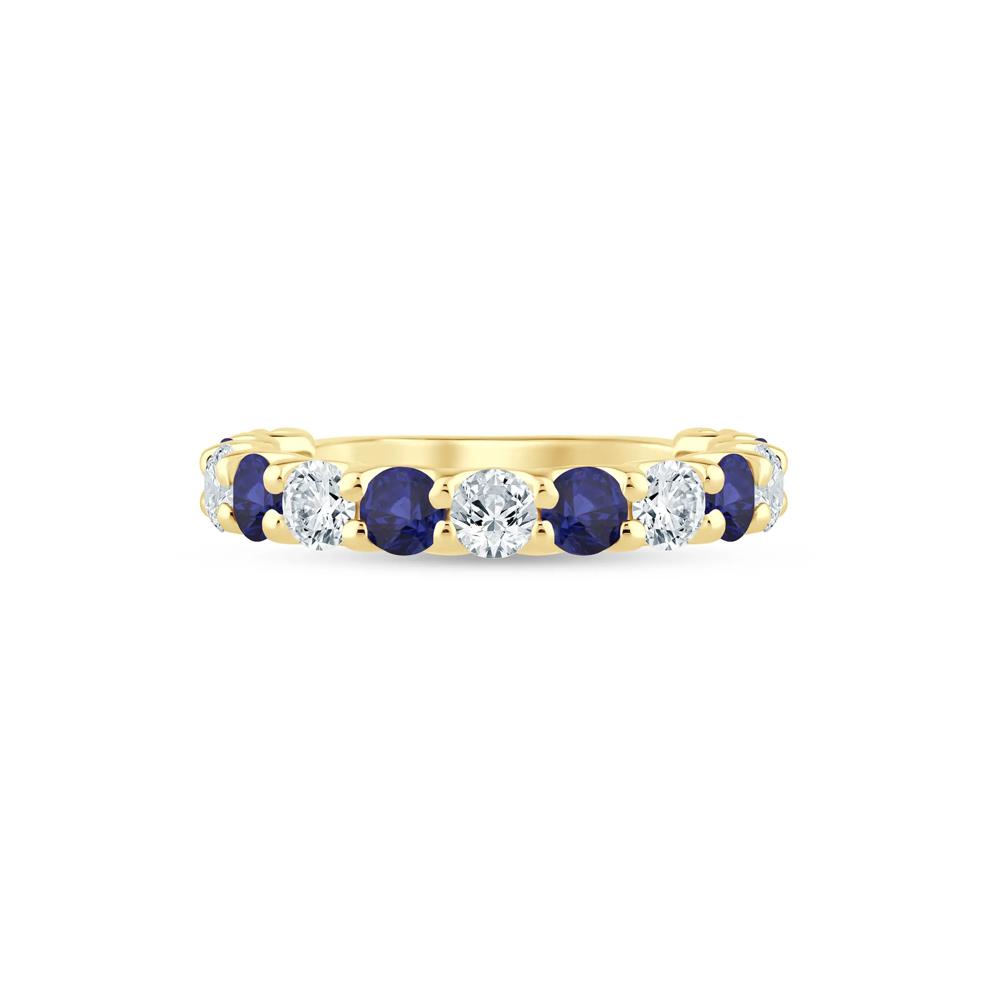 Lab Grown Diamond and Lab-Created Gemstone Anniversary Band in 14K Gold – Image 1 of 1