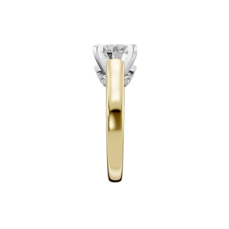 Lab Grown Diamond Accent Semi-Mount Engagement Ring in 14K White and Yellow Gold &#40;Setting Only&#41; – Image 5 of 8