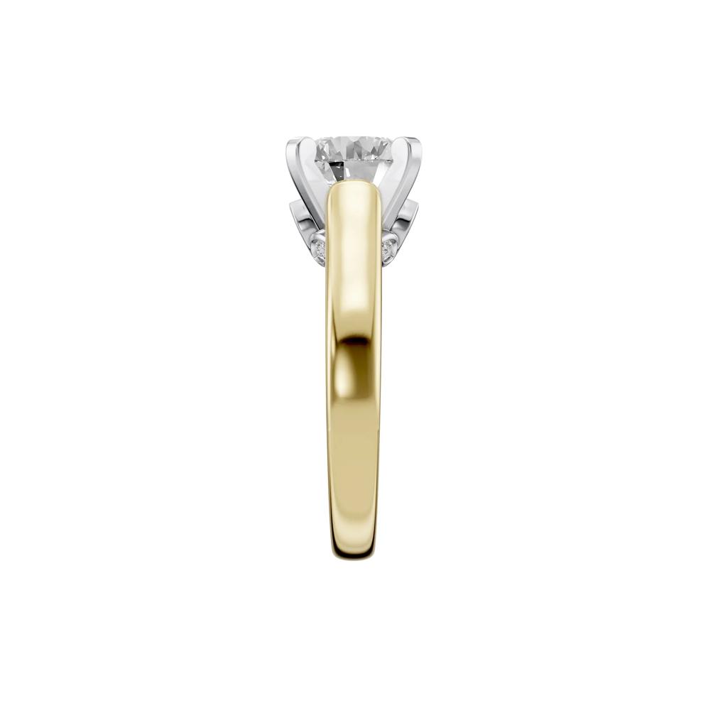 Lab Grown Diamond Accent Semi-Mount Engagement Ring in 14K White and Yellow Gold (Setting Only) – Image 5 of 8