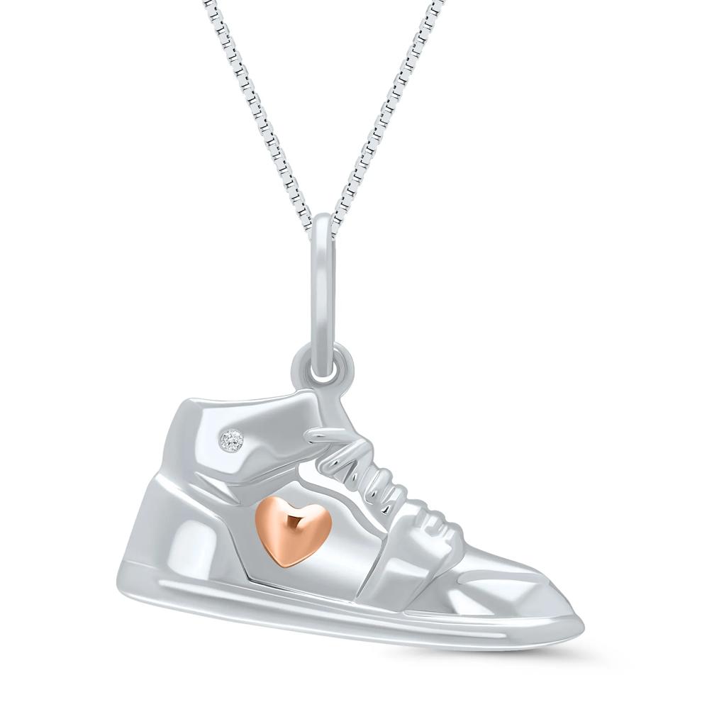 Diamond Sneaker Pendant in Sterling Silver – Image 1 of 4