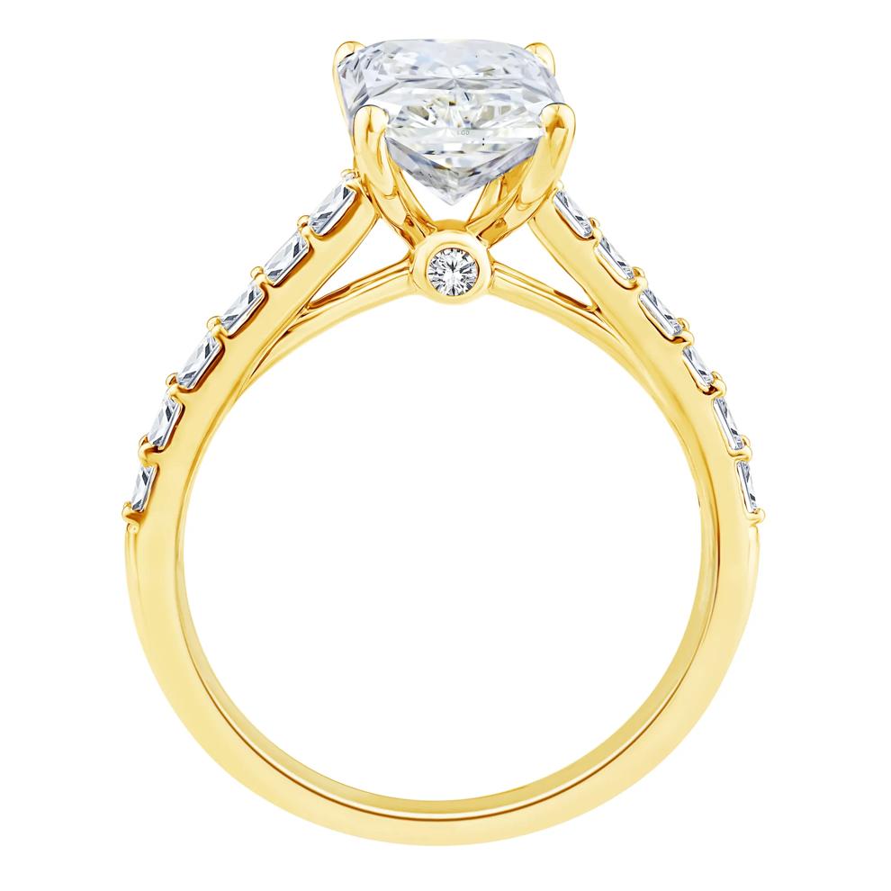 Lab Grown Radiant Diamond Engagement Ring in 14K Yellow Gold (3 1/3 ct. tw.) – Image 2 of 3