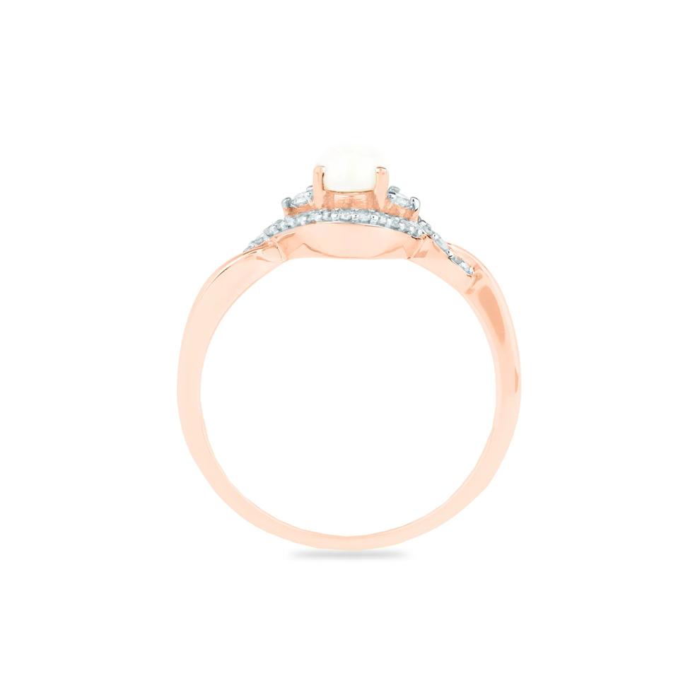 Opal and Diamond Ring in 14K Rose Gold (1/7 ct. tw.) – Image 2 of 3