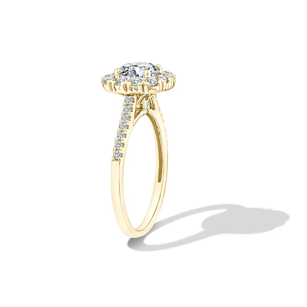 Lab Grown Diamond Halo Engagement Ring in 10K Yellow Gold (1 1/2 ct. tw.) – Image 3 of 4