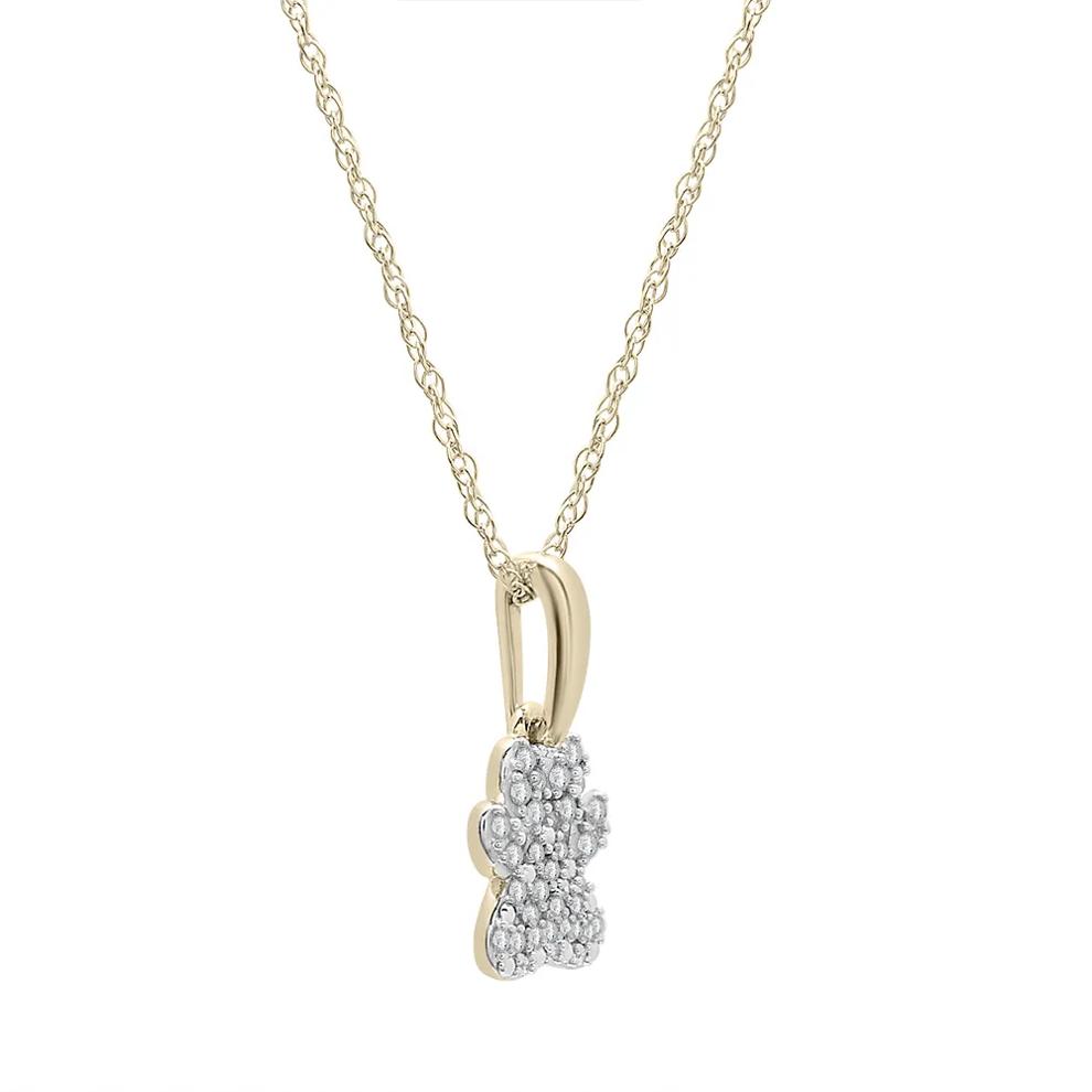 Diamond Dog Paw Pendant in 10K Yellow Gold (1/10 ct. tw.) – Image 2 of 4