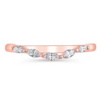 Lab Grown Diamond Contour Band in 14K Rose Gold (1/5 ct. tw.)