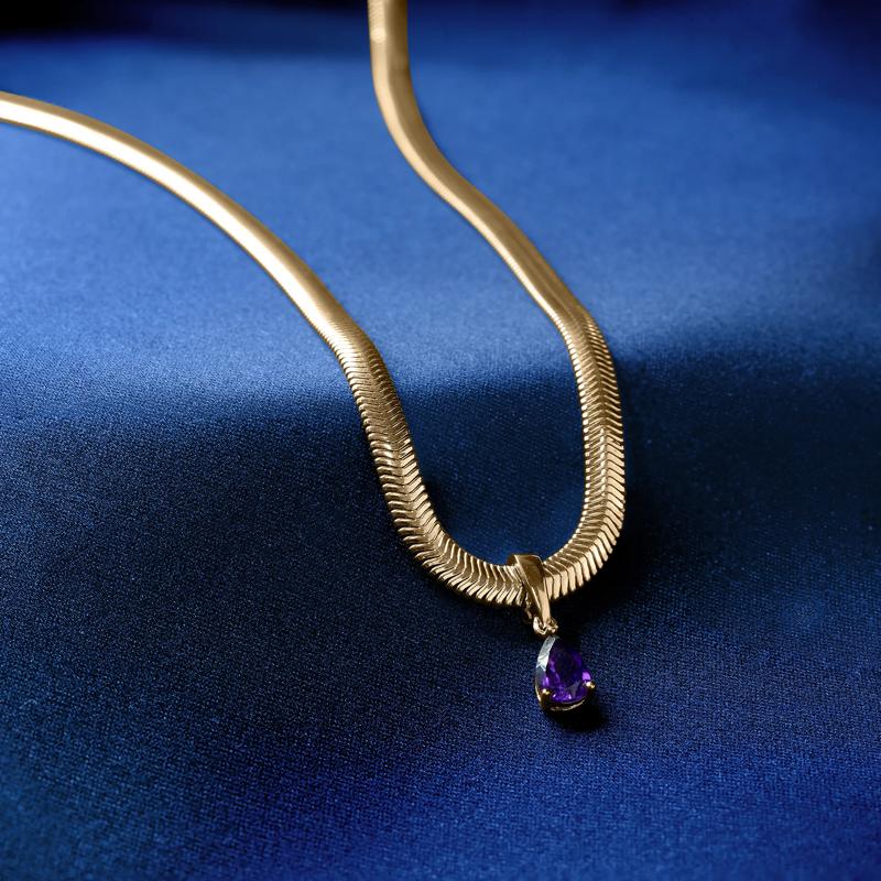 Amethyst Pear-Shaped Clip-On Pendant in Vermeil – Image 6 of 6