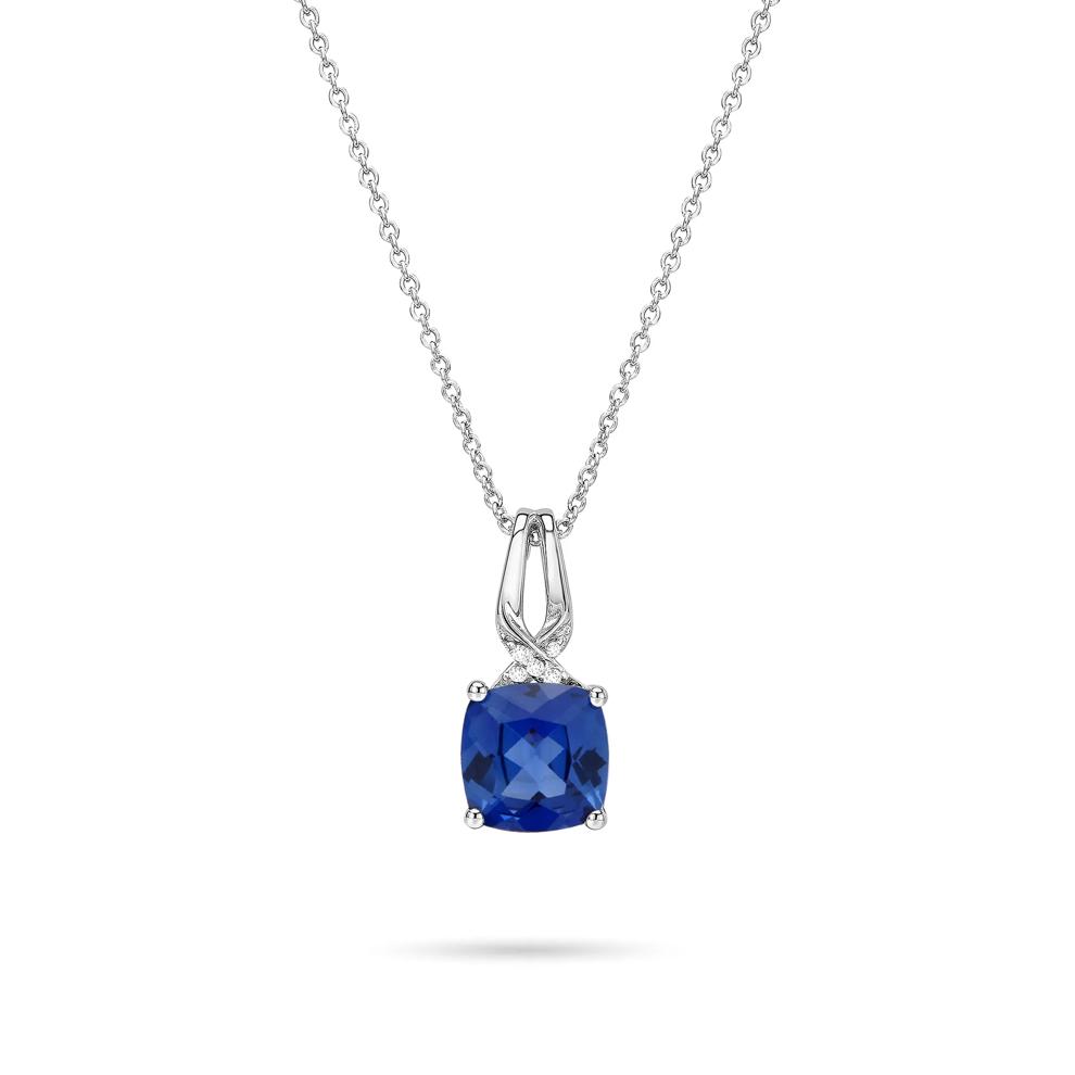 Lab-Created Blue Sapphire &amp; Diamond Accent Pendant, Earrings, &amp; Ring Boxed Set in Sterling Silver – Image 8 of 11