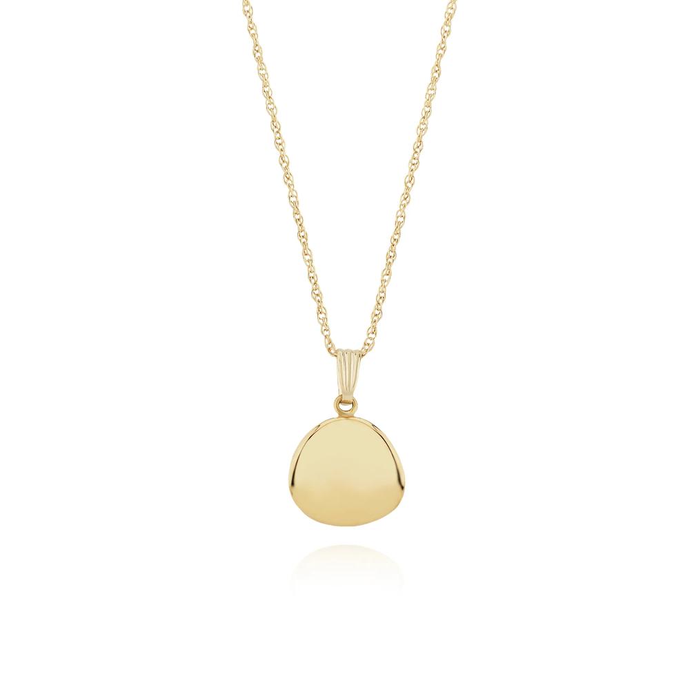Oval Disc Pendant Necklace in 14K Yellow Gold – Image 1 of 4