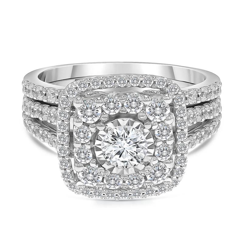 Halo Diamond Engagement Ring in 10K White Gold &#40;2 ct. tw.&#41; – Image 1 of 3