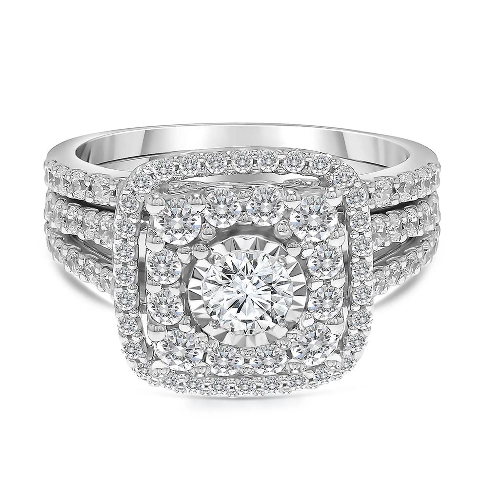 Halo Diamond Engagement Ring in 10K White Gold (2 ct. tw.) – Image 1 of 3