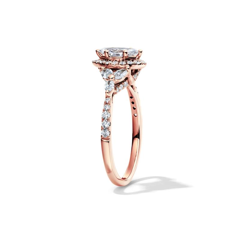 1 ct. tw. Marquise-Shaped Halo Diamond Engagement Ring in 14K Rose Gold  – Image 3 of 4