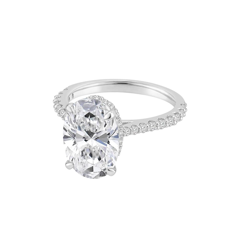 Lab Grown Diamond Oval Engagement Ring in 14K White Gold (4 1/2 ct. tw.) – Image 4 of 4