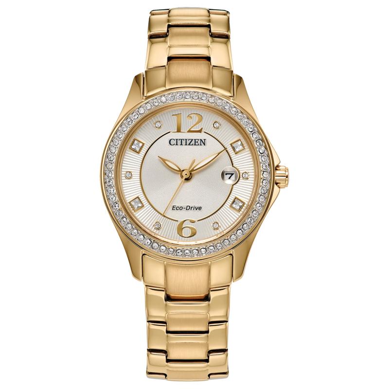 Ladies&#39; Crystal Watch in Gold-Tone Stainless Steel, 30MM – Image 1 of 3