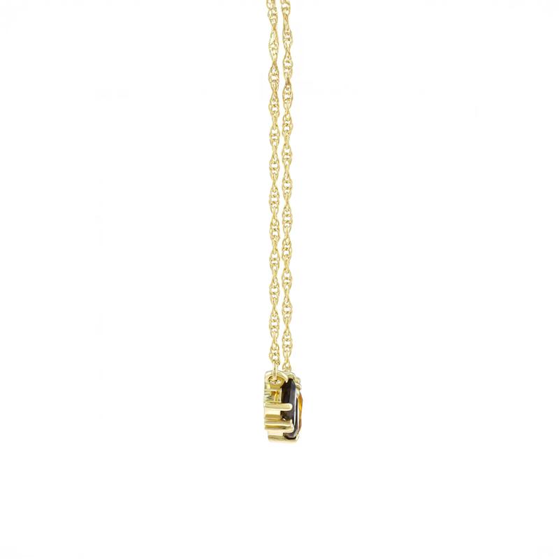 Lab-Created Smoky Quartz, Citrine and White Sapphire Necklace in 10K Yellow Gold – Image 2 of 3