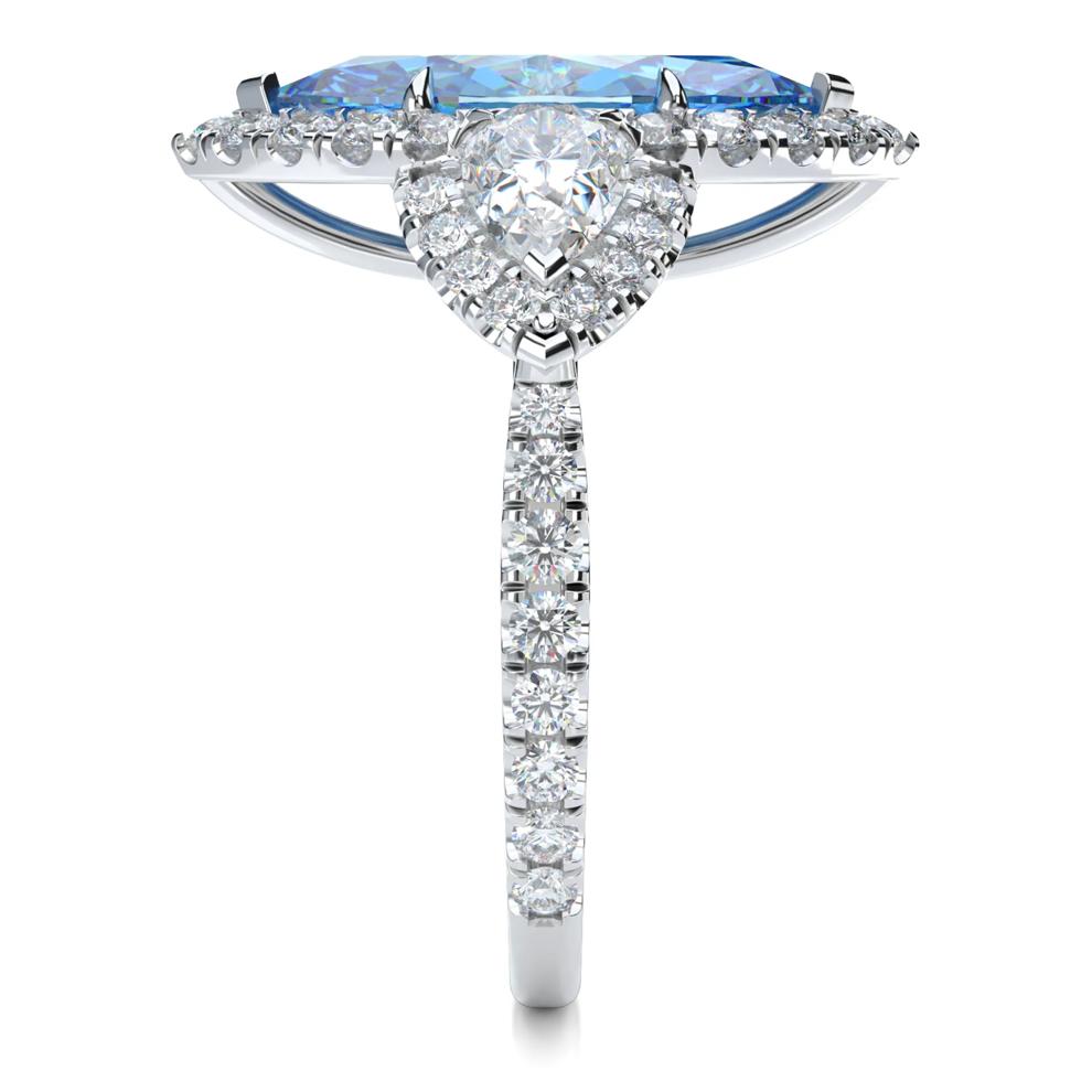 Lab Grown Diamond Fancy Blue Marquise Center Engagement Ring in Platinum (5 ct. tw.) – Image 3 of 5