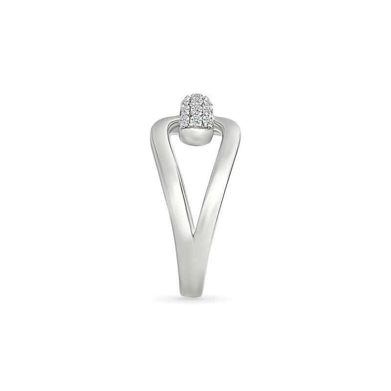 Diamond Link Ring in Sterling Silver &#40;1/5 ct. tw.&#41; – Image 4 of 5