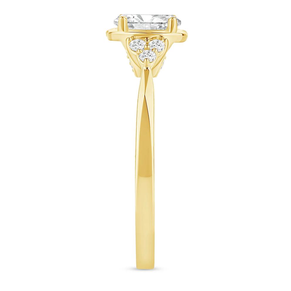 Diamond Oval Engagement Ring in 14K Yellow Gold (5/8 ct. tw.) – Image 3 of 4
