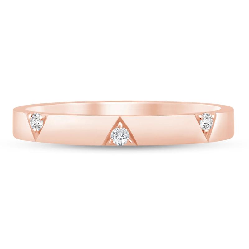 Sparkling Diamond Anniversary Stack Band in 10K Rose Gold (1/10 ct. tw.) – Image 1 of 3