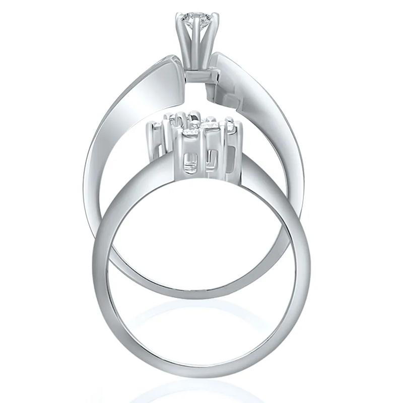 1 ct. tw. Diamond Engagement Ring Set in 14K White Gold – Image 2 of 4