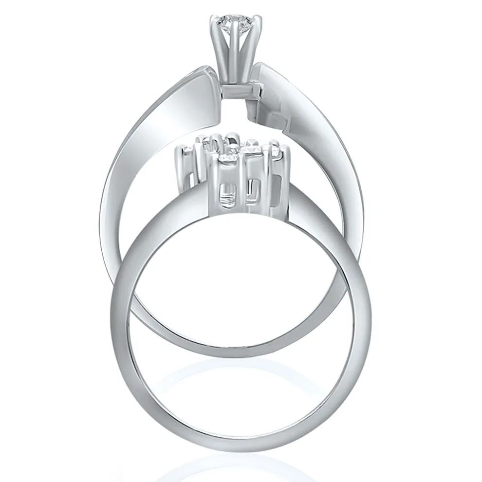 1 ct. tw. Diamond Engagement Ring Set in 14K White Gold – Image 2 of 4