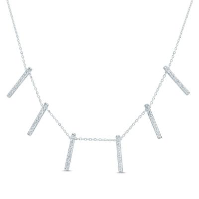 Diamond Necklace in 10K White Gold (3/8 ct. tw.)