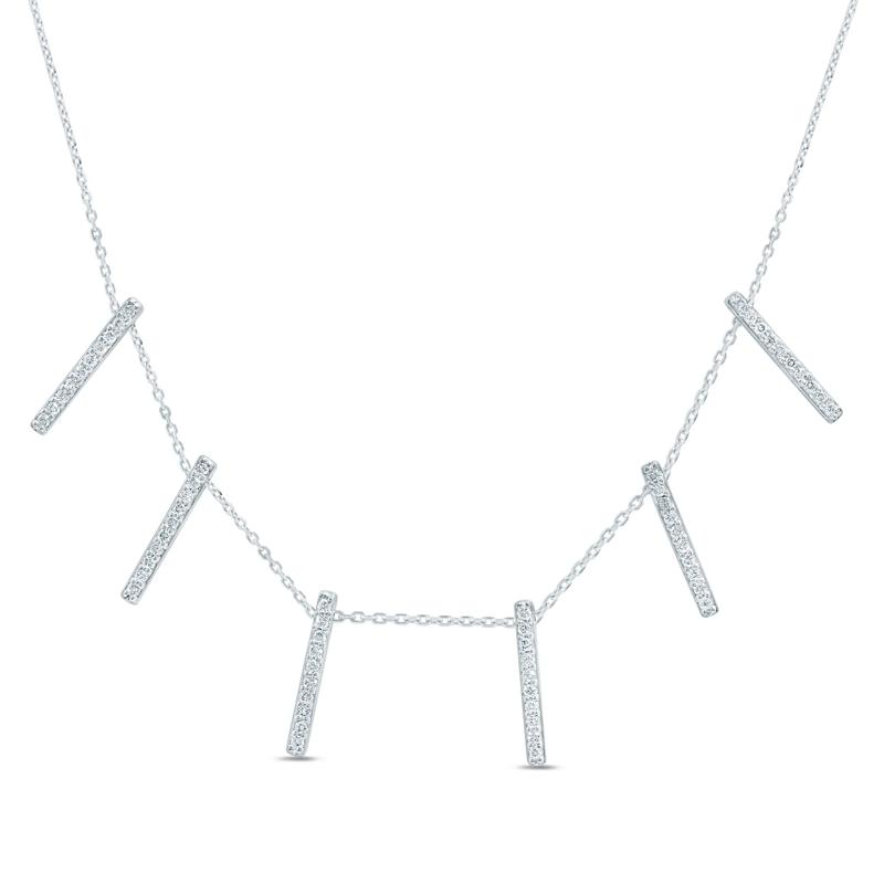 Diamond Necklace in 10K White Gold &#40;3/8 ct. tw.&#41; – Image 1 of 2