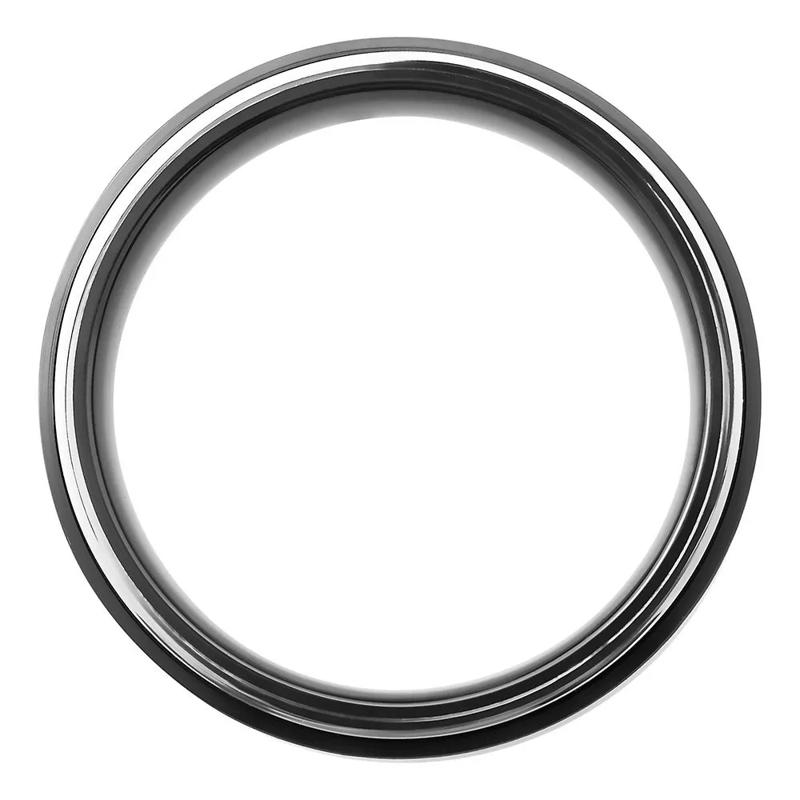 Men&#39;s Band in Black Zirconium &amp; 14K White Gold, 8MM – Image 3 of 3