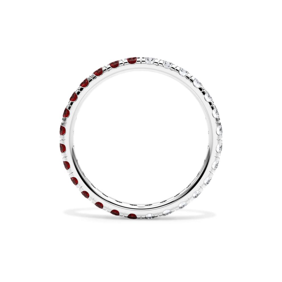 Lab Grown Diamond and Lab-Created Ruby Eternity Band in 14K White Gold (1/2 ct. tw.) – Image 2 of 4